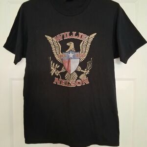 Port and Company Black Short Sleeve Tee with Americana Eagle Design